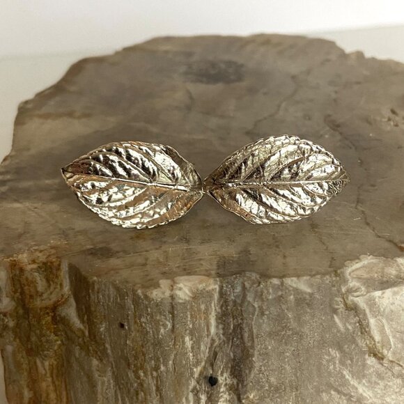 VTG Signed Morrell Sterling Silver 925 Foliage Leaf Earrings - Picture 13 of 16